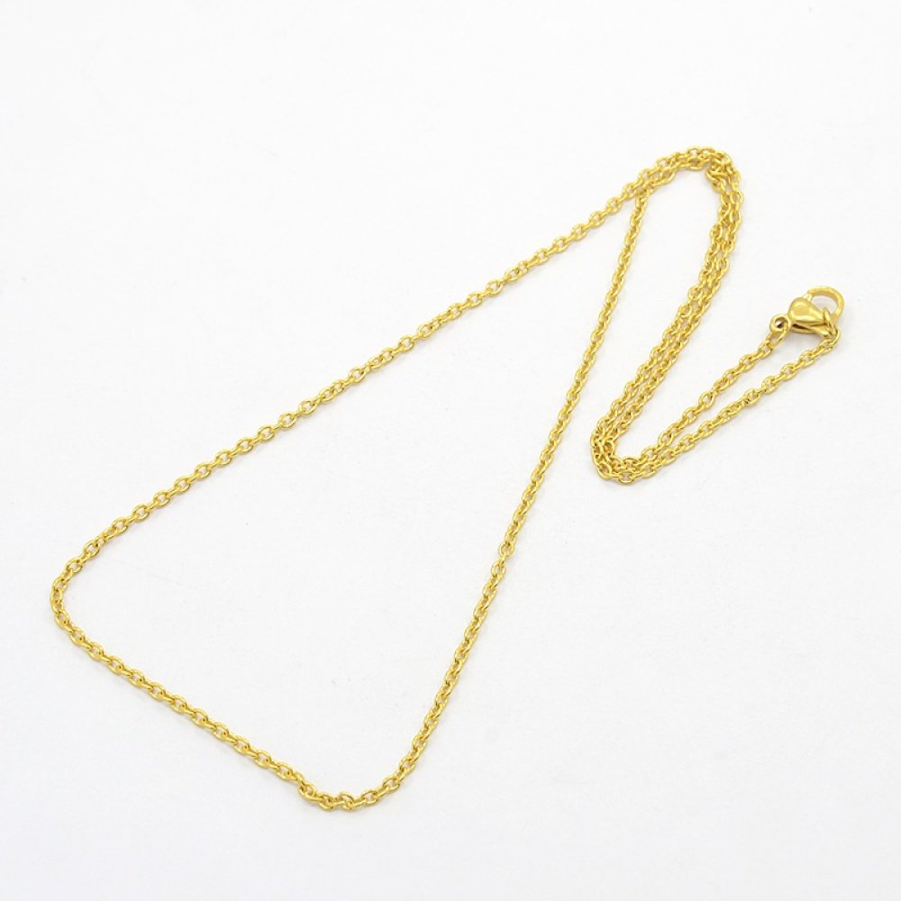 Collier N&deg;15 en acier inoxydable 45 cm Dor&eacute;