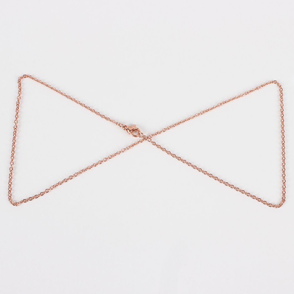 Collier N&deg;15 en acier inoxydable 45 cm Dor&eacute; Ros&eacute;