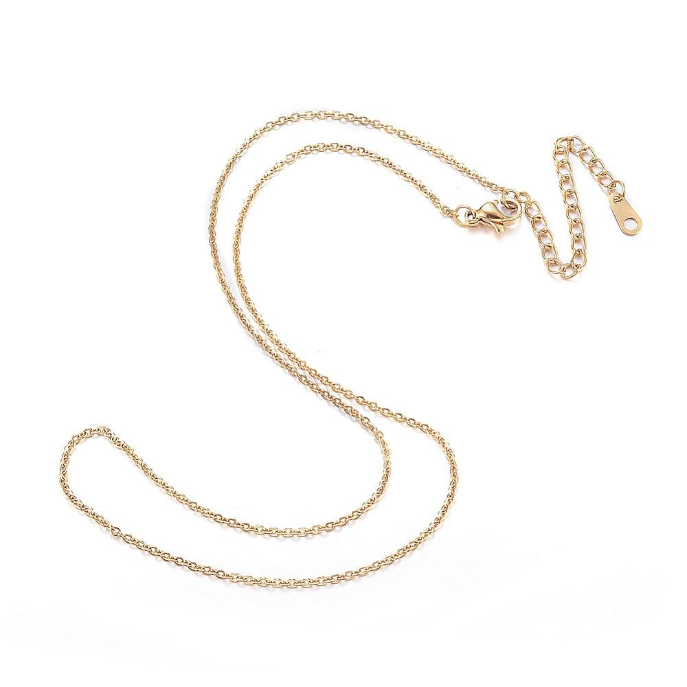 Collier N&deg;18 en acier inoxydable 44 cm Dor&eacute;
