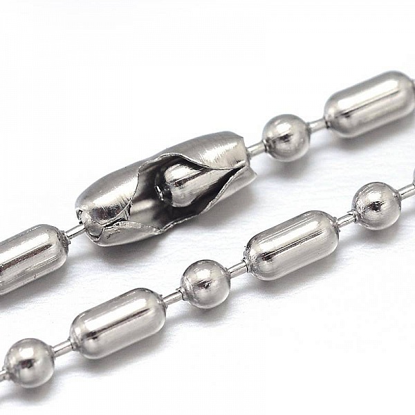 Collier chaine boule 304 acier inoxydable de 65cm 