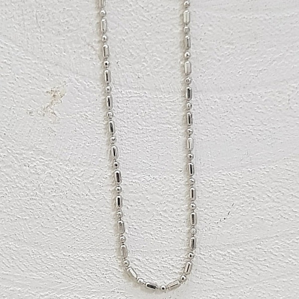Collier chaine boule M&eacute;tal Argent&eacute; N&deg;01 de 80 cm