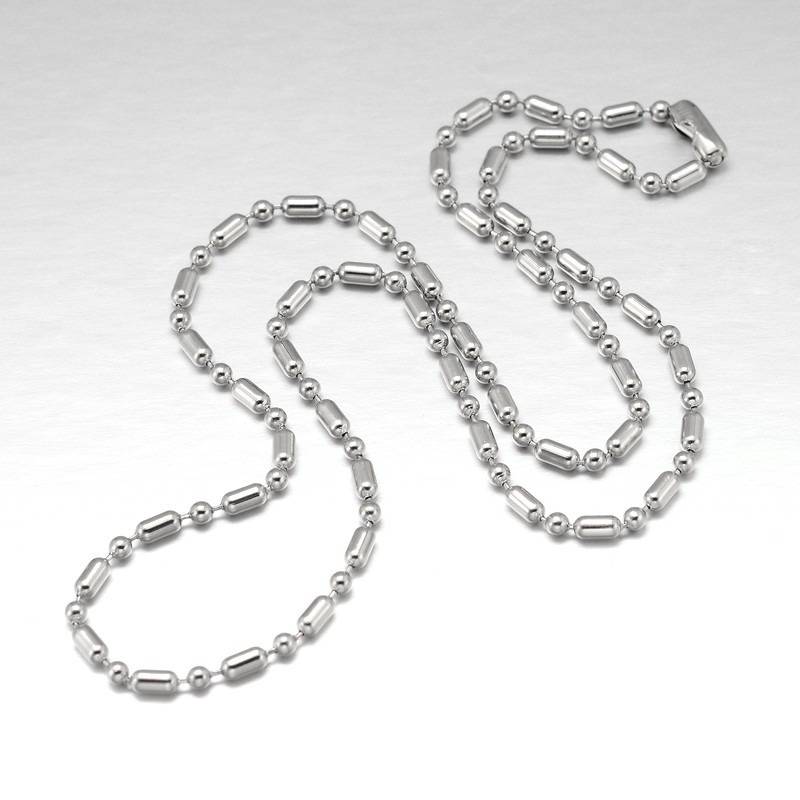 Collier chaine boule 304 acier inoxydable de 65cm 