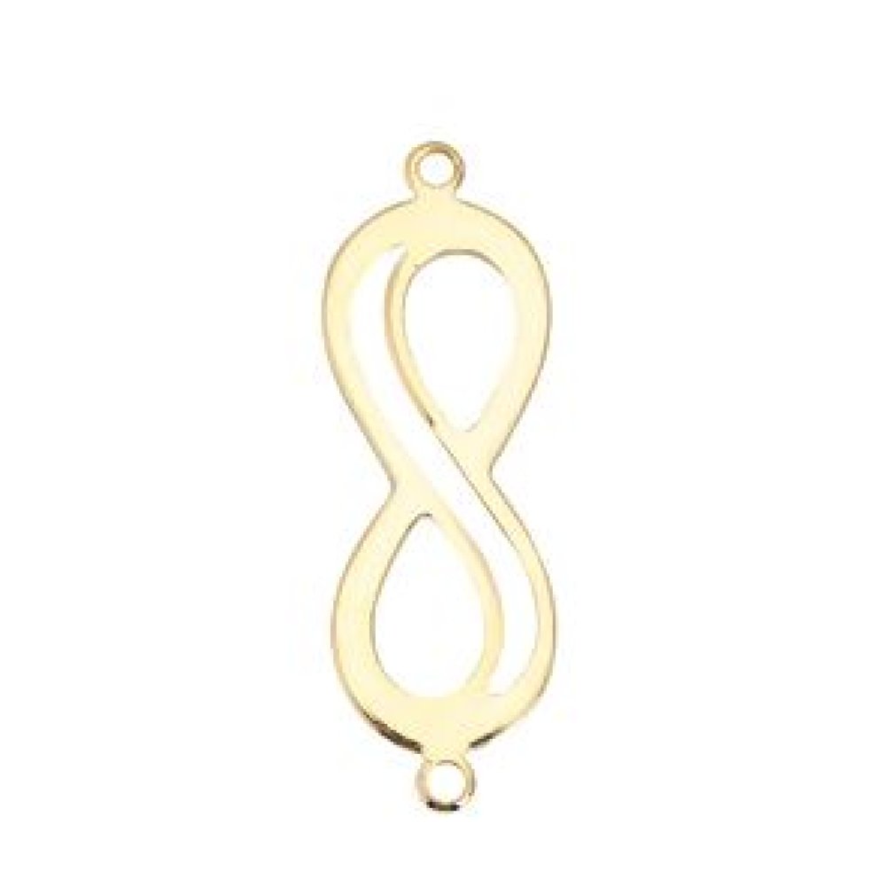 Connecteur Symbole "Infini" Dor&eacute; 18k en cuivre