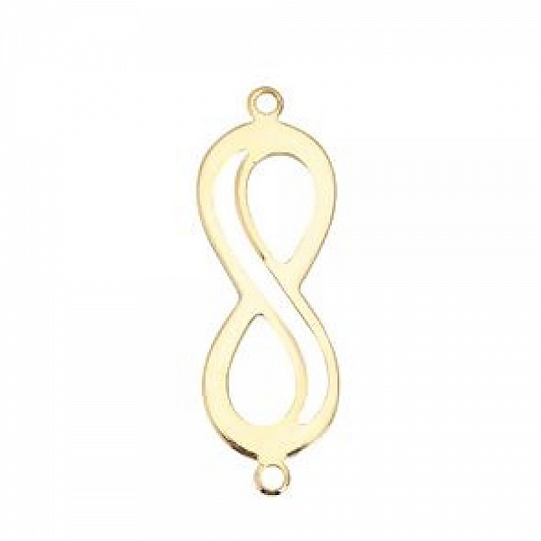 Connecteur Symbole "Infini" Dor&eacute; 18k en cuivre