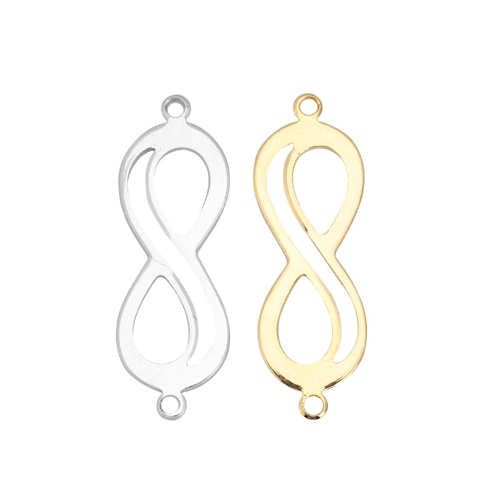 Connecteur Symbole "Infini" Dor&eacute; 18k en cuivre