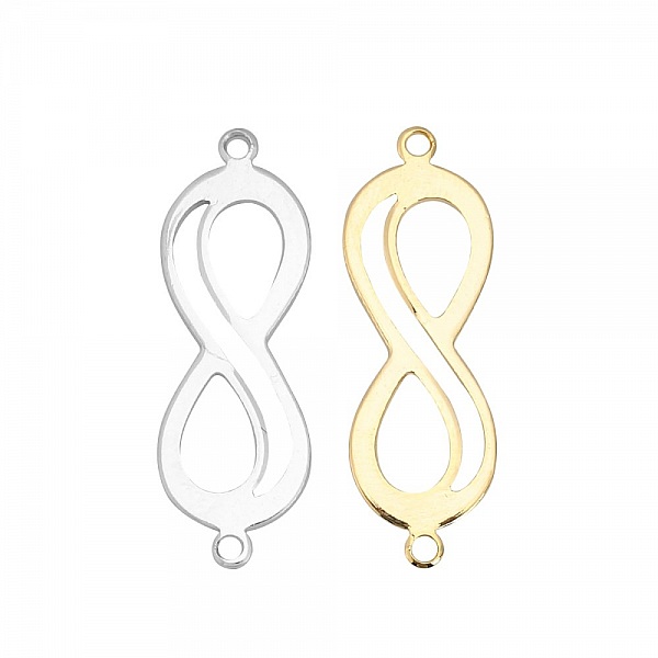 Connecteur Symbole "Infini" Dor&eacute; 18k en cuivre
