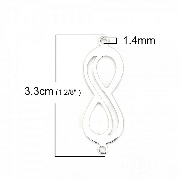 Connecteur Symbole "Infini" Platine 18k en cuivre
