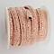 Cordon Rond 6 mm Rose et Petits Pois Dor&eacute;