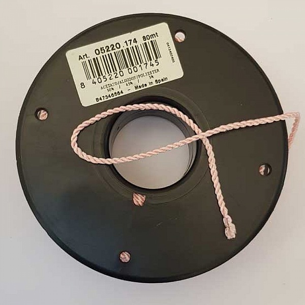 Cordon Rond Tress&eacute; 2 mm Rose N&deg;01
