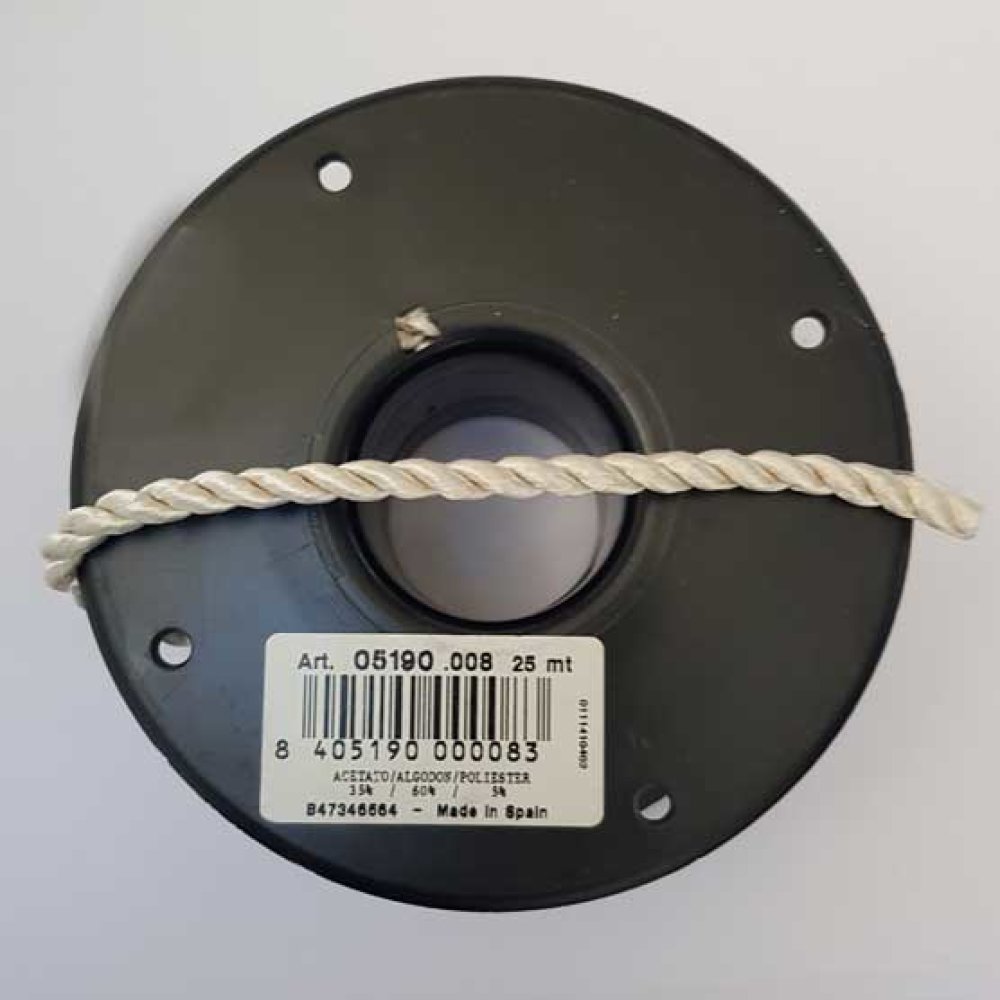 Cordon Rond Tress&eacute; 5 mm Blanc N&deg;03