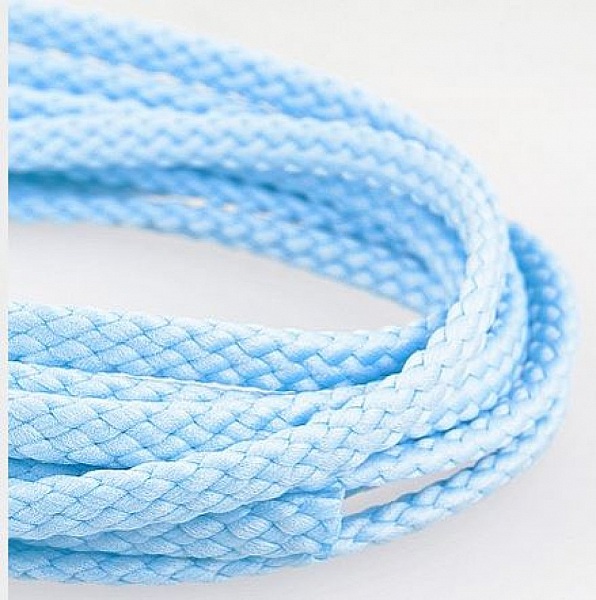 Cordon tress&eacute; 06 mm Bleu ciel x 1 m&egrave;tre