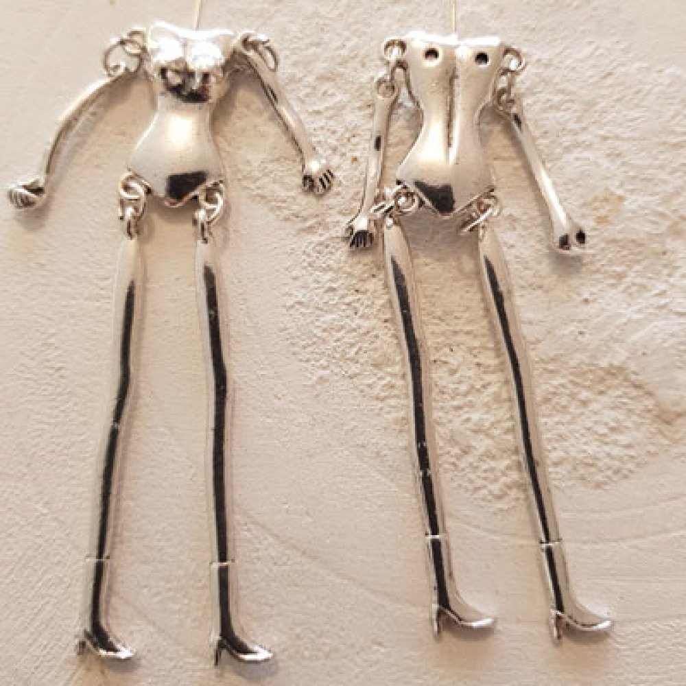 Corps de poup&eacute;e en m&eacute;tal couleur Argent 9 cm