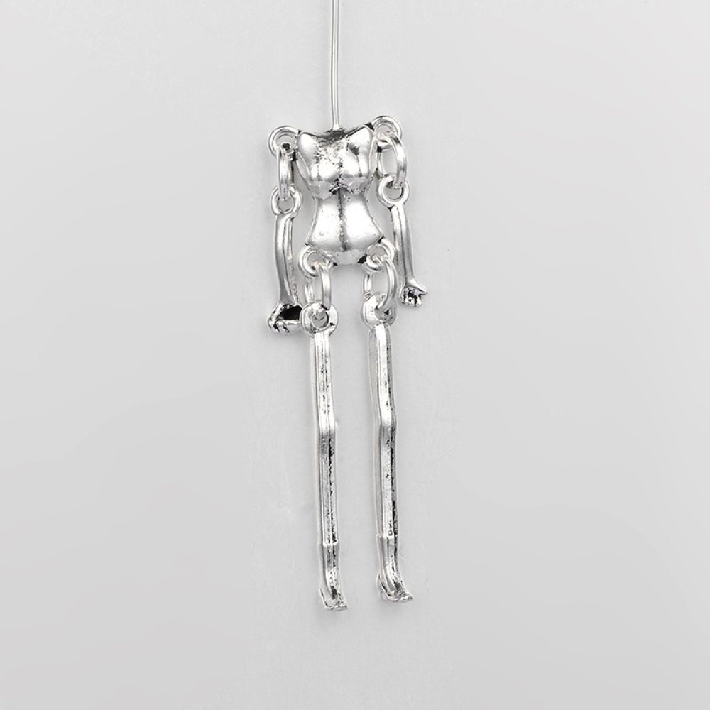 Corps de poup&eacute;e en m&eacute;tal couleur Argent 9 cm