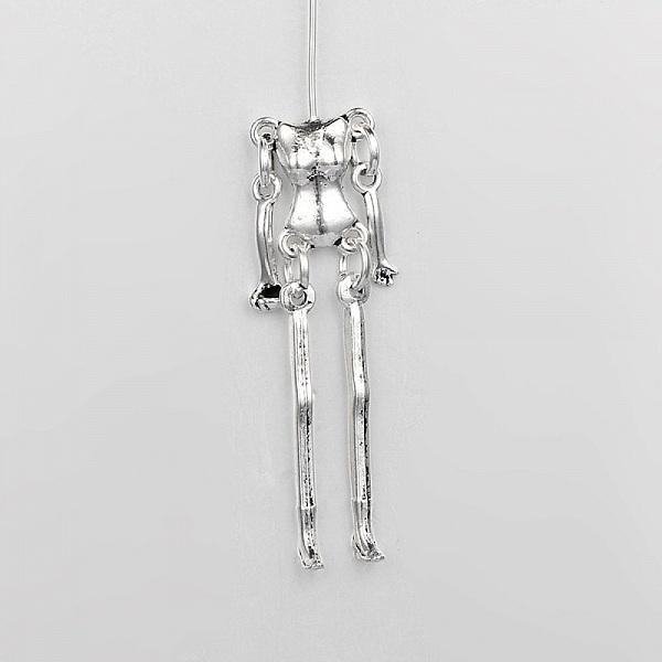 Corps de poup&eacute;e en m&eacute;tal couleur Argent 9 cm