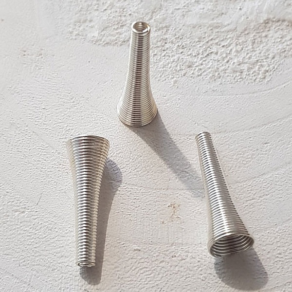 Coupelle C&ocirc;ne calotte Spirale N&deg;01 X 2 Pi&egrave;ces Argent.