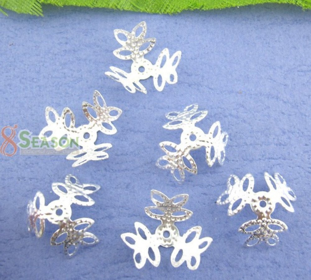Coupelle Filigran&eacute;e en Alliage Fleur Argent&eacute; x 300