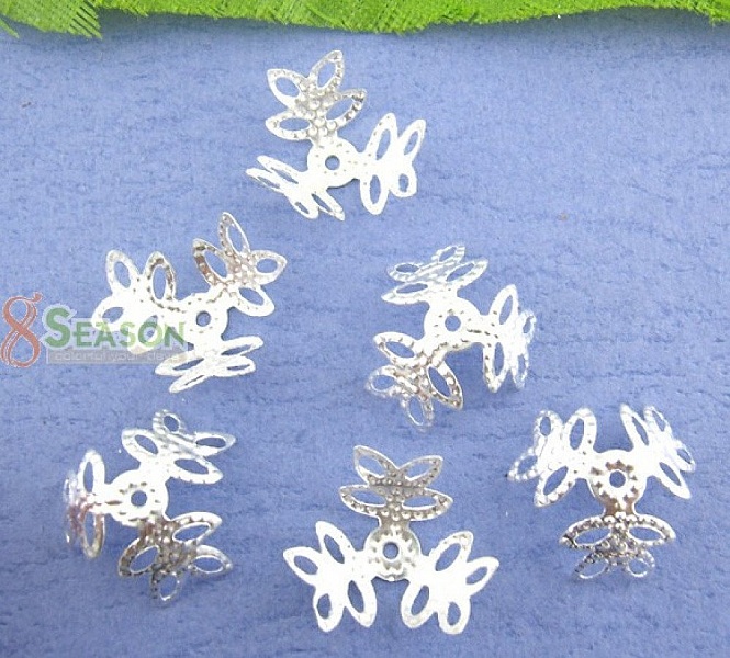 Coupelle Filigran&eacute;e en Alliage Fleur Argent&eacute; x 300