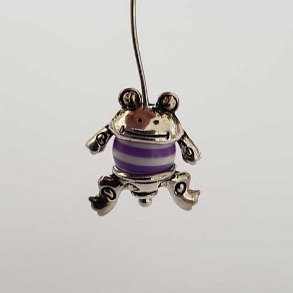 Coupelle calotte grenouille en m&eacute;tal argent&eacute; vieilli pour perle 8 mm &agrave; 10 mm