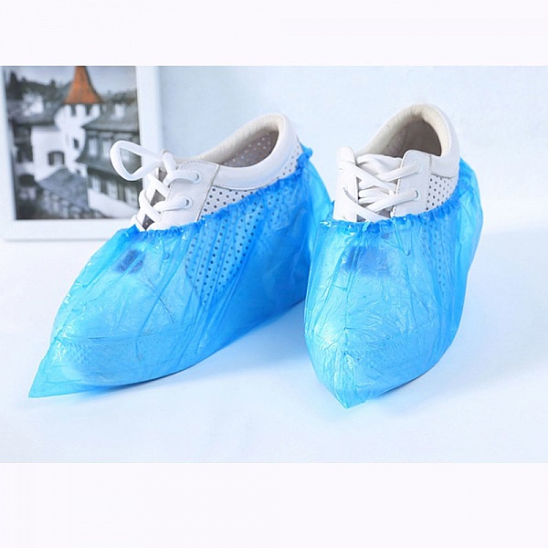 Couvre-Chaussure en Poly&eacute;thyl&egrave;ne Bleu 1 Paquet