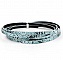 Cuir 05 mm Bleu dessin peau de serpent 1 m&egrave;tre