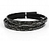 Cuir 05 mm Noir dessin peau de serpent 1 m&egrave;tre