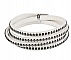 Cuir 06 mm Blanc incrust&eacute; de cristaux en strass 1 m&egrave;tre