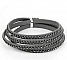 Cuir 06 mm Gris incrust&eacute; de cristaux en strass 1 m&egrave;tre