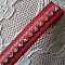 Lanière en cuir rouge avec strass Swarovski 10 mm.