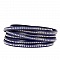 Cuir Bille Cobalt Fonc&eacute; de 06 mm avec cha&icirc;nette bille nickel free par 20 cm