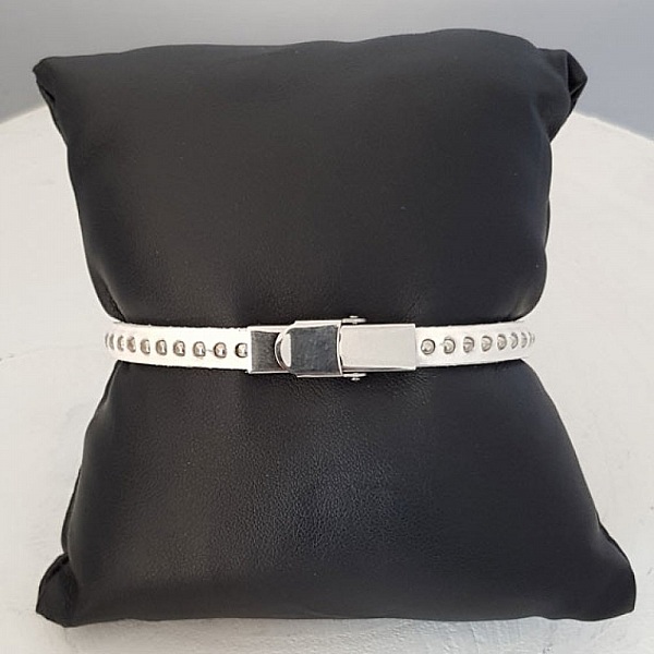 Cuir Bille Flamme de 06 mm avec cha&icirc;nette bille nickel free par 20 cm