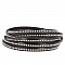 Cuir Bille Noir de 06 mm avec cha&icirc;nette bille nickel free par 20 cm