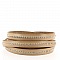 Cuir Bille Sable de 10 mm avec cha&icirc;nette bille nickel free par 20 cm
