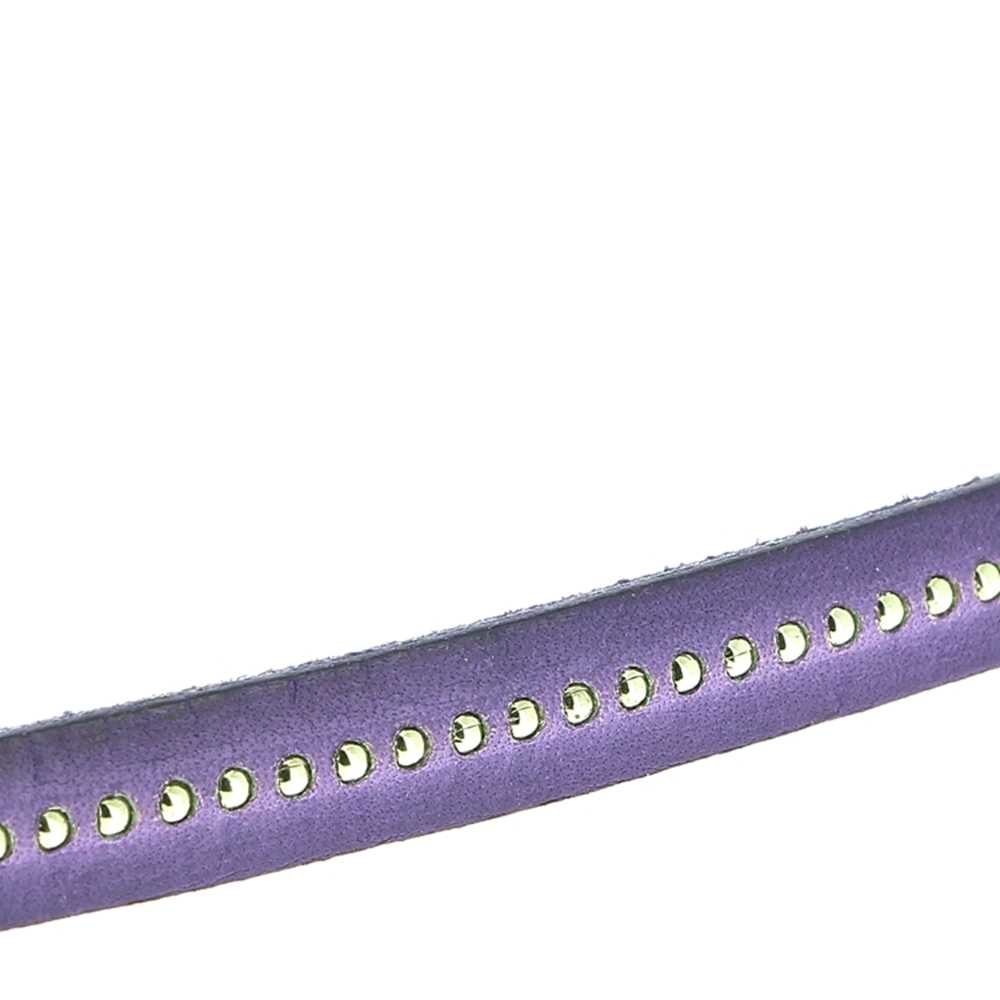 Cuir Bille Violet de 10 mm avec cha&icirc;nette bille nickel free par 20 cm