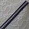 Cuir Cobalt Fonc&eacute; de 10 mm Strass Swarovski par 20 cm