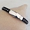 Cuir Cobalt Fonc&eacute; de 06 mm Strass Swarovski par 20 cm
