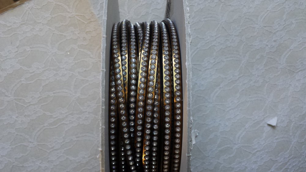 Cuir Miroir Bronze de 06 mm Strass Swarovski par 20 cm