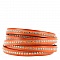 Cuir Orange de 10 mm Strass Swarovski par 20 cm