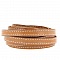 Cuir Plat Veau Naturel 10 mm par 20 cm Cousu 2 fils blanc