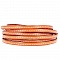 Cuir Plat Veau Orange 05 mm par 20 cm Cousu 1 fil blanc