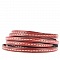 Cuir Plat Veau Rouge 05 mm par 20 cm Cousu 1 fil blanc