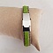 Cuir Plat Veau Vert Anis 10 mm par 20 cm peau et cha&icirc;ne