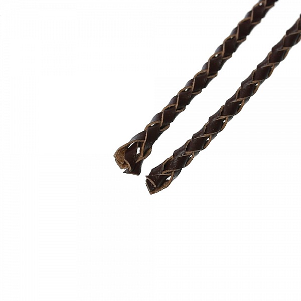Cuir rond tress&eacute; Caf&eacute; 03 mm x 2 m&egrave;tres