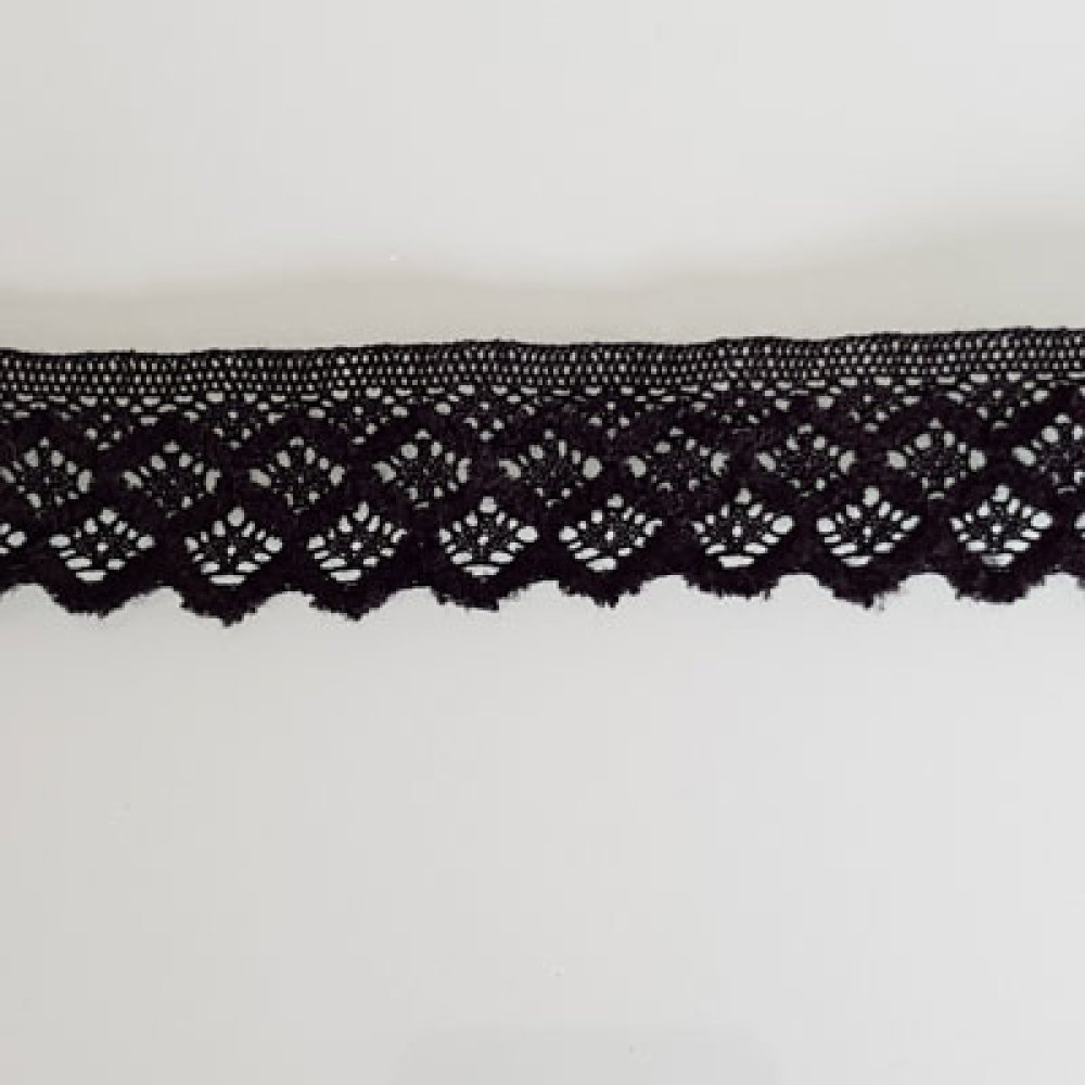 Dentelle 3 cm noir coupe de 2.45 M&egrave;tres N&deg;05