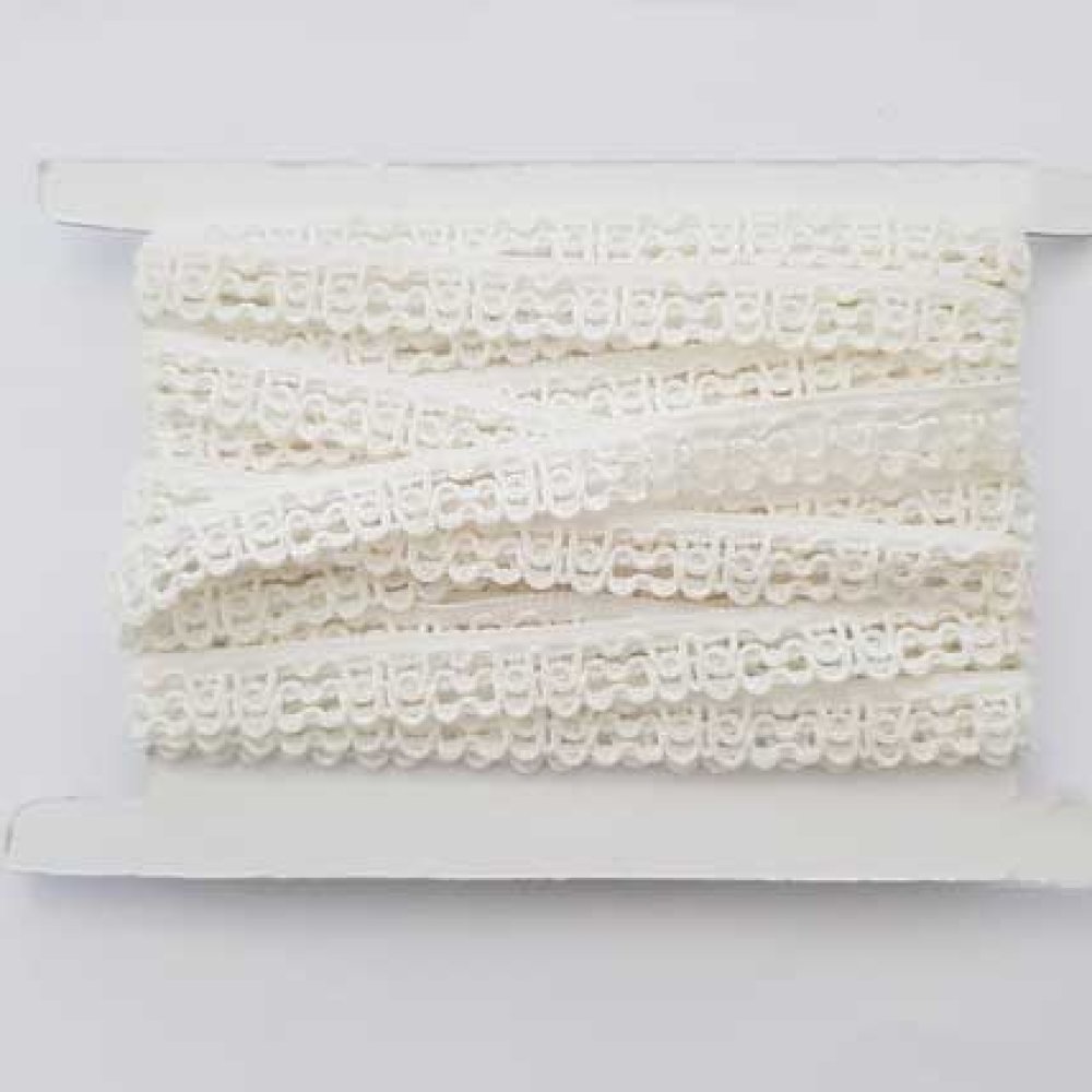 Dentelle Blanc Vague L&eacute;g&egrave;rement &eacute;lastique 15 mm N&deg;01