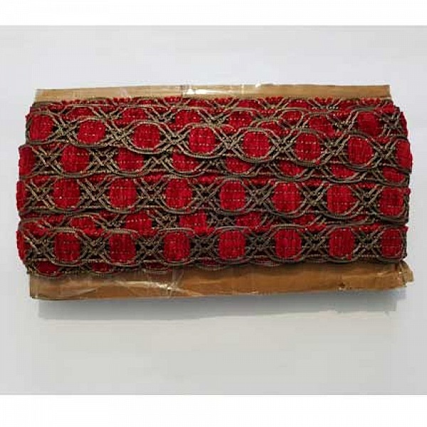 Dentelle Galon N&deg;02 Rouge 20 mm
