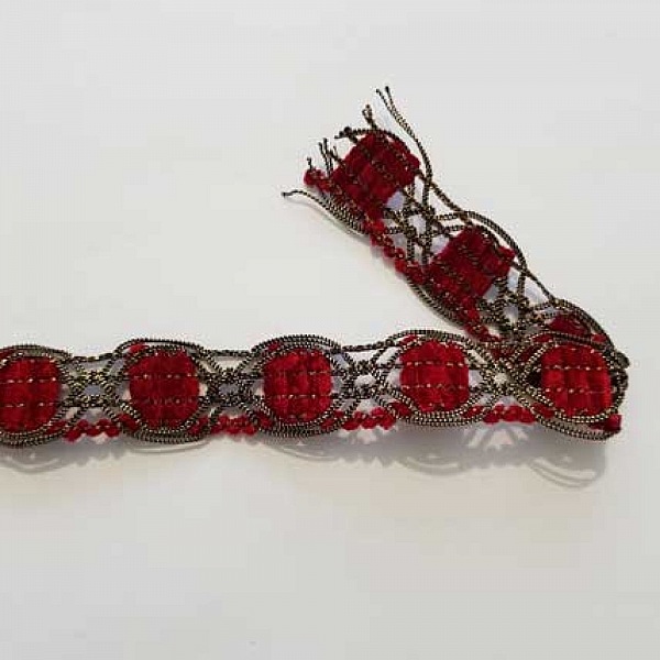 Dentelle Galon N&deg;02 Rouge 20 mm