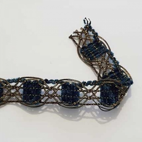 Dentelle Galon N&deg;02 Bleu 20 mm