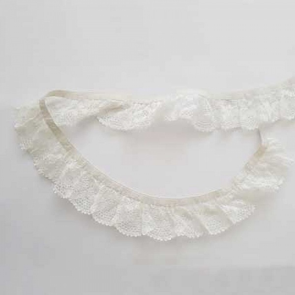 Dentelle &eacute;lastique Blanc 3.6 cm N&deg;04