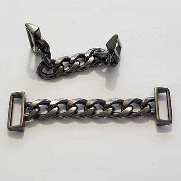 Double Passant 20 mm et chaine en Zamak N&deg;01 Noir