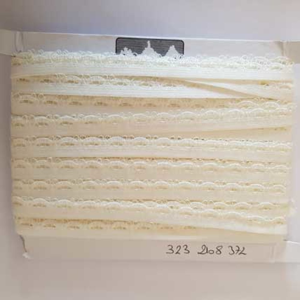 Elastique Fantaisie Blanc Cass&eacute; 12 mm N&deg;01